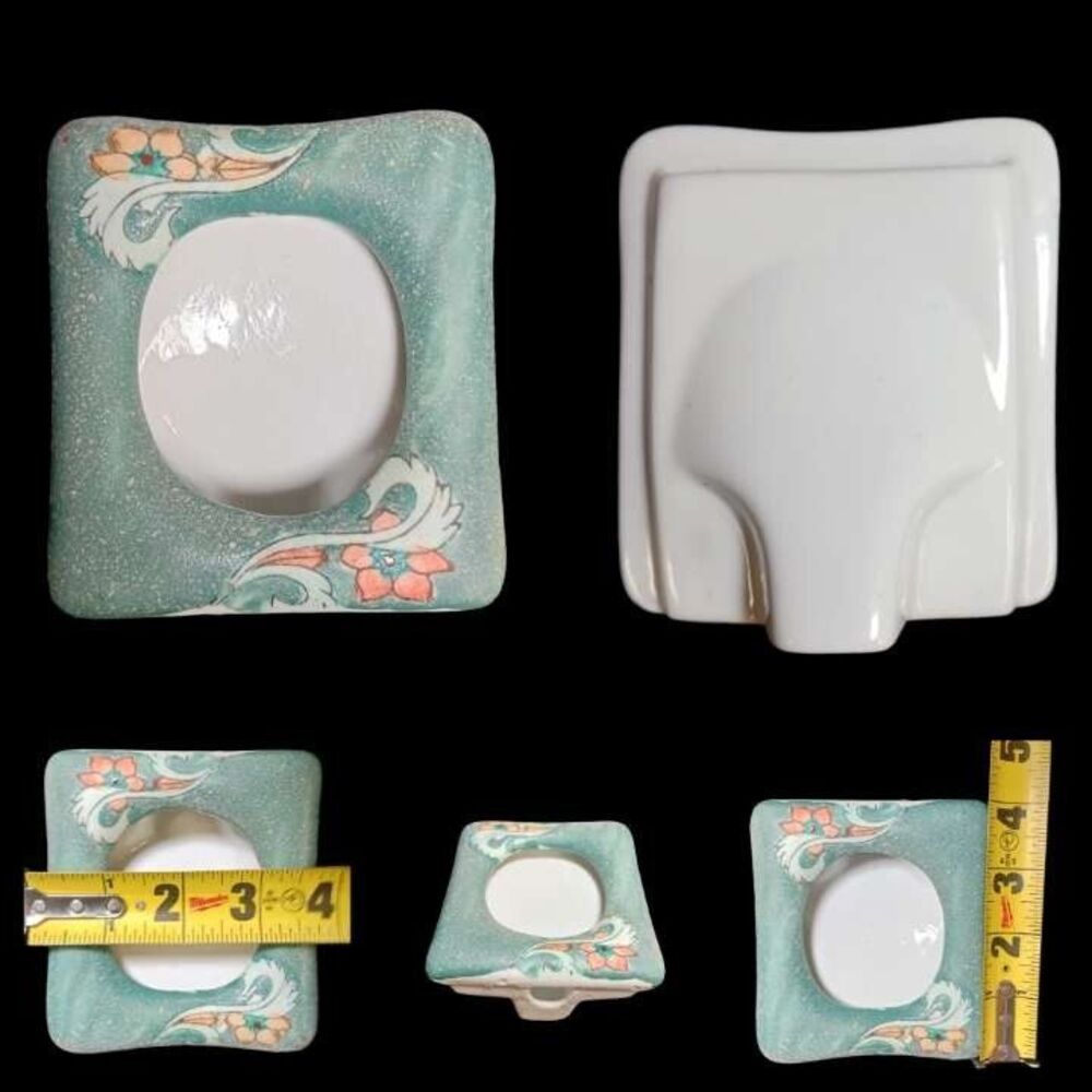 80s Vntg Porcelain Japanese floral Hand Painted Textured picture frame Freestand